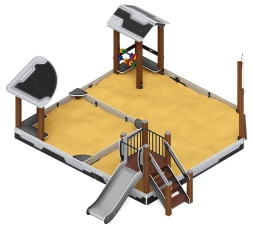 Песочный дворик с горкой (Техно) - ИО 6.01.05-04 H=750, фото 1