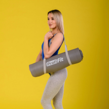 Коврик для фитнеса PROFI-FIT ,12 мм,СОФТ ЛАЙН (серый)