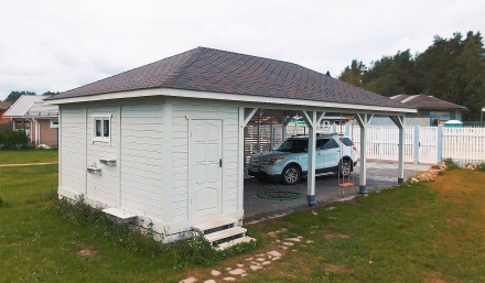 Навес для машин с хозблоком ПРАЙМВИЛЬ Премиум комплектация, фото 2