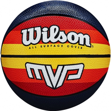 Мяч баск. WILSON MVP Retro, арт.WTB9016XB07, р.7, резина, бутил.камера, красно-желто-черный, фото 1