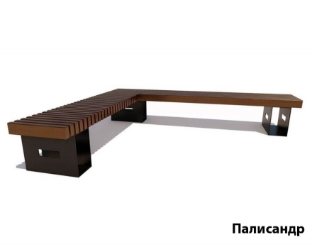 Парковая скамейка Сосновый бор (2,5*2,12 м) Лиственница, фото 3