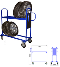 Мобильный стеллаж для автомобильных колес