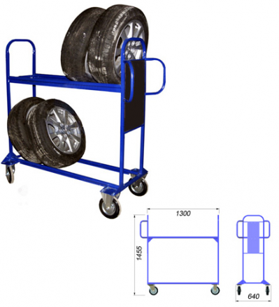 Мобильный стеллаж для автомобильных колес, фото 1