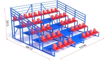 Трибуна разборная на 42 места 5-ти рядная с ограждением Трибуна разборная на 42 места 5-ти рядная с ограждением