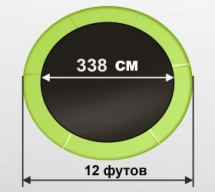 ARLAND Батут 12FT с внутренней страховочной сеткой и лестницей (Light green)