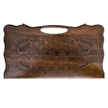 Нарды резные "Бесконечность 2" с ручкой 60, Haleyan Нарды резные "Бесконечность 2" с ручкой 60, Haleyan