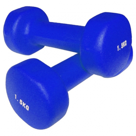 Гантель 1,5кг металл в Неопреновой антискользящей оболочке, фото 1