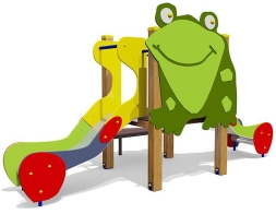 Горка двойная Лягушка 08209 для детской площадки, фото 1 Горка двойная Лягушка 08209 для детской площадки, фото 1