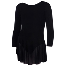 Купальник гимнастический рукав 3/4, юбка сетка, хлопок черный 181х/б (36-42)