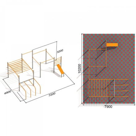 Оборудование для Воркаут ActiSteel S 3 для спортивной площадки, фото 4