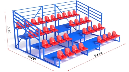 Трибуна разборная четырехрядная с ограждением на 34 места, фото 2
