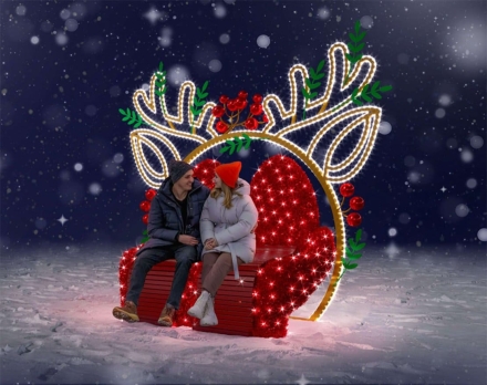 Световая фигура Скамейка олененок, фото 1