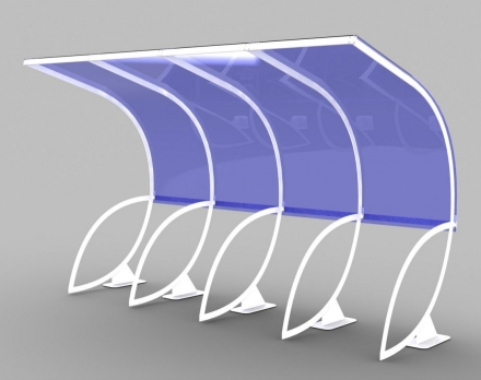 Парковка для детских колясок и велотранспорта Крона с навесом (на 4 места) , фото 3