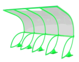 Парковка для детских колясок и велотранспорта Крона с навесом (на 4 места) , фото 1