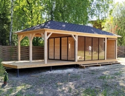 Застекленная беседка ОАЗИС С ХОЗБЛОКОМ, фото 11