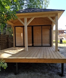 Застекленная беседка ОАЗИС С ХОЗБЛОКОМ, фото 6