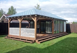 Застекленная беседка ОАЗИС С ХОЗБЛОКОМ, фото 5