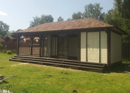 Застекленная беседка ОАЗИС С ХОЗБЛОКОМ, фото 1