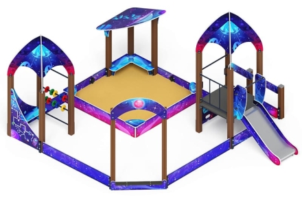 Песочный дворик с горкой Космопорт (Космос) - ИО 6.14.01-02 H=750, фото 4