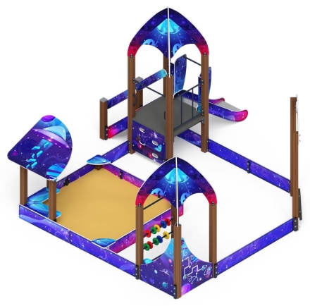 Песочный дворик с горкой Космопорт (Космос) - ИО 6.14.01-02 H=750, фото 2