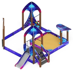 Песочный дворик с горкой Космопорт (Космос) - ИО 6.14.01-02 H=750, фото 1