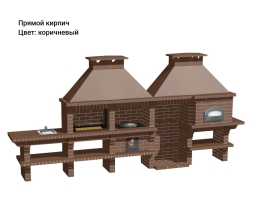 Печь Аристократ 854 Прямоугольный кирпич микс коричневого с желтым, фото 10