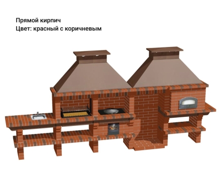 Печь Аристократ 854 Прямоугольный кирпич микс коричневого с желтым, фото 12