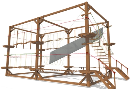 Двухуровневый веревочный парк 12 этапов, фото 5