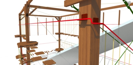 Двухуровневый веревочный парк 12 этапов, фото 4