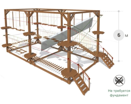 Двухуровневый веревочный парк 12 этапов, фото 3