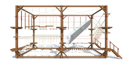 Двухуровневый веревочный парк 12 этапов, фото 6