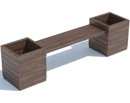 Скамья серия R модель 2 с кадками для растений, фото 1