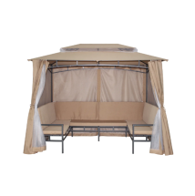 Шатер садовый с 3 скамьями 2,9х2 м сталь бежевый