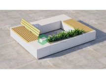 Скамейка бетонная «Бокс» с настилом