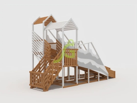 Зимняя горка "IgraGrad Snow Fox", скат 8+5 м мод.2, фото 4