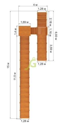 Зимняя деревянная горка "IgraGrad Snow Fox 12 м" с двумя скатами, фото 4