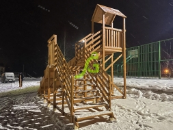 Зимняя деревянная горка "IgraGrad Snow Fox 12 м" с двумя скатами, фото 5