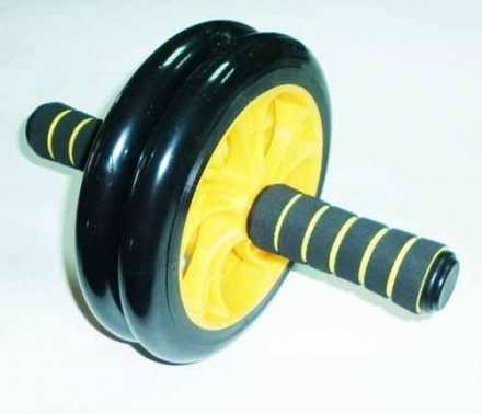 Ролик гимнаст двухрядный большое колесо WT-Е55 (в комплекте коврик), фото 1