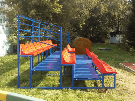 Трибуна разборная на 26 мест трехрядная с ограждением, фото 6