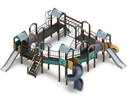 Детская игровая площадка Остров детства (Тайга) (винтовой скат) Н 1200, горка Н 2000 ДИК 2.01.8.02-23, фото 3