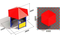 Уличная беседка 3000 профлист для парков и дворов, фото 3