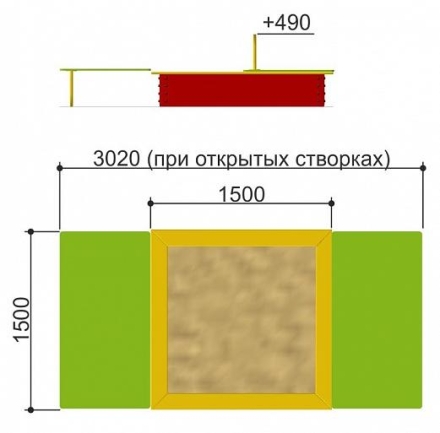 Песочница Romana 109.22.00 крышкой для детской площадки, фото 6