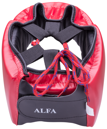 Шлем открытый Alfa HGA-4014, кожзам, красный, фото 3