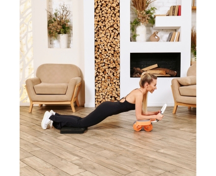 Тренажёр для пресса AB Roller SND оранжевый с ковриком 45 х 30 x 3.5 cм, фото 14