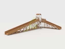 Зимняя деревянная горка "IgraGrad Snow Fox 12 м" с двумя скатами мод.724, фото 5