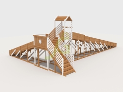 Зимняя деревянная горка "IgraGrad Snow Fox 12 м" с двумя скатами мод.724, фото 1