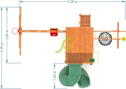 Детская площадка IgraGrad Крафт Pro 4 с трубой, фото 5