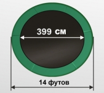 ARLAND Батут премиум 14FT с внутренней страховочной сеткой и лестницей (Dark green)