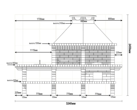 Печь Аристократ 730 Прямоугольный кирпич желтый, фото 8