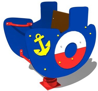 Качалка на пружине Пароходик КЧ048 для детской площадки, фото 1